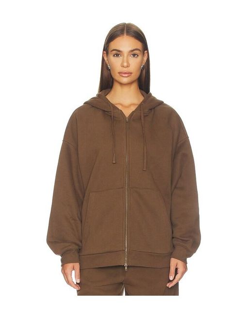 WellBeing + BeingWell Brown Murphy Oversized Full Zip Hoodie