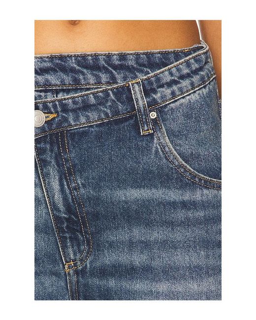 seventy + mochi Blue Cross Over Lia Wide Leg Jeans