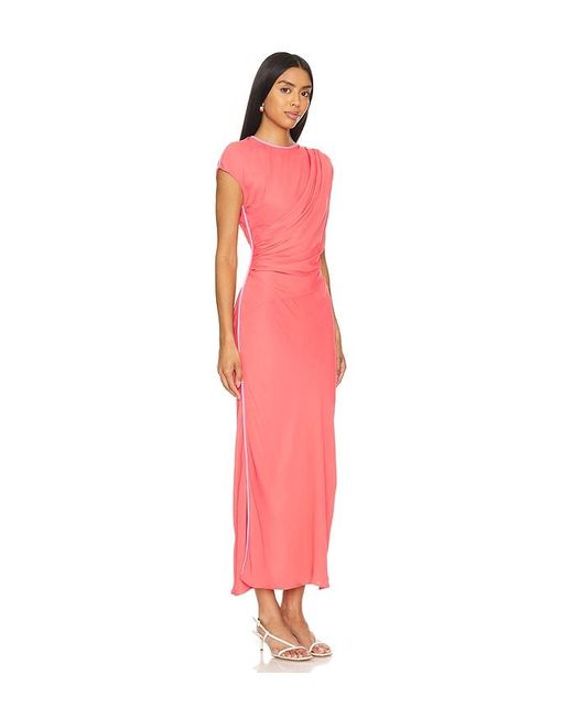 L'academie Red 'Academie Bardot Midi Dress