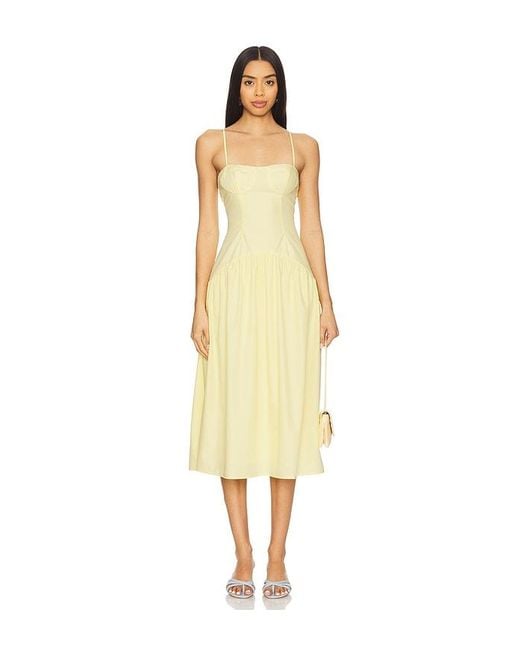 MORE TO COME Yellow Margaery Midi Dress