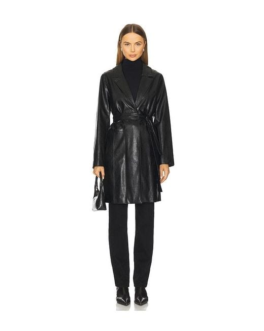 Sanctuary Black Faux Leather Coat