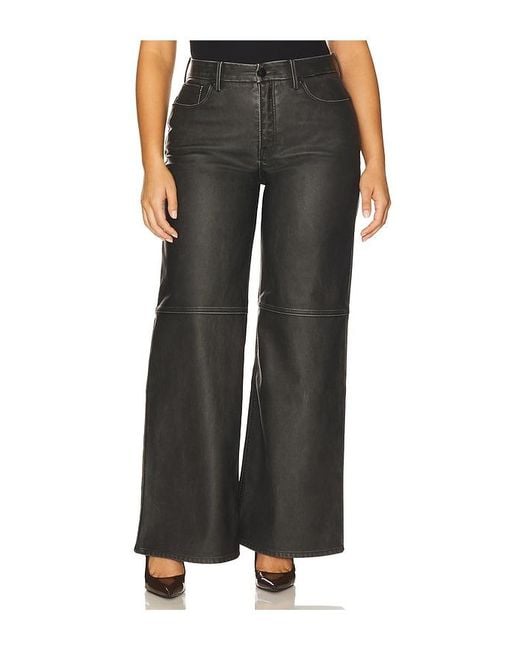 GOOD AMERICAN Black Good Skate Faux Leather Pants