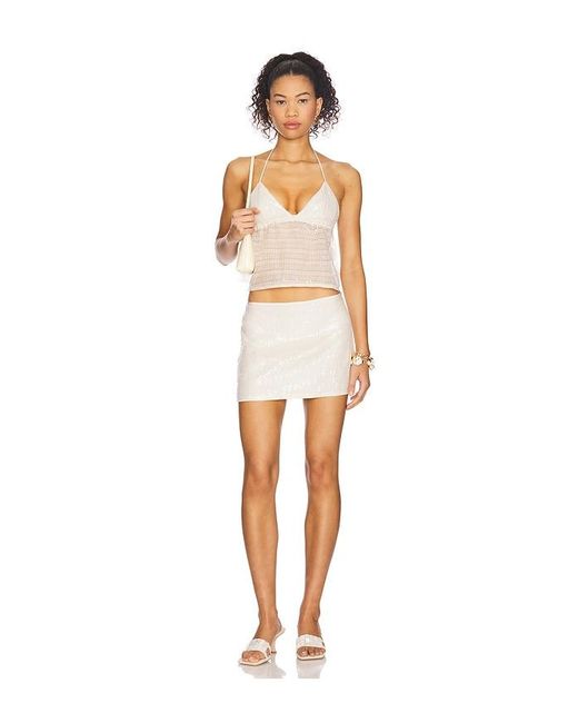 JUPE CHANTEL en Ivory superdown en coloris White