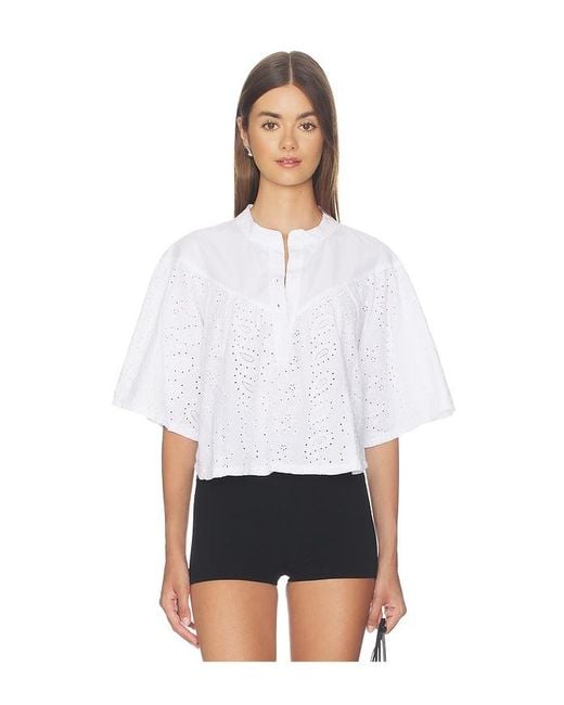 Bobi White Faye Boho Henley