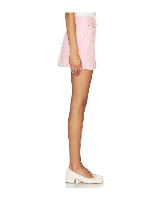 Kulani Kinis Pink Denim Mini Skirt