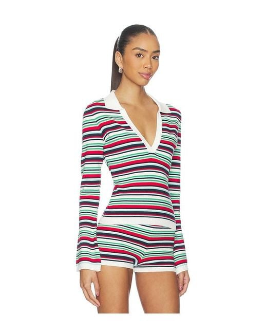Seven Wonders Multicolor Xyla Collared Long Sleeve Knit Top