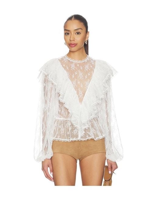 Ronny Kobo White Talia Blouse