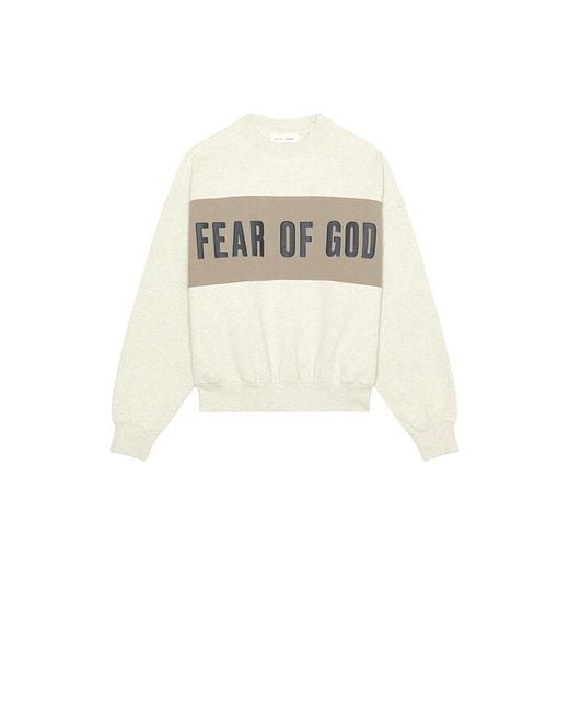 Fear Of God White Cropped Relaxed Panelled Sweatshirt for men