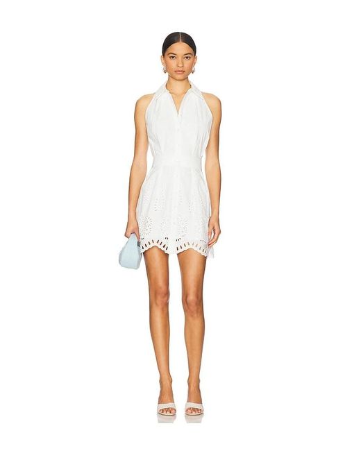 Hevron White Domino Dress