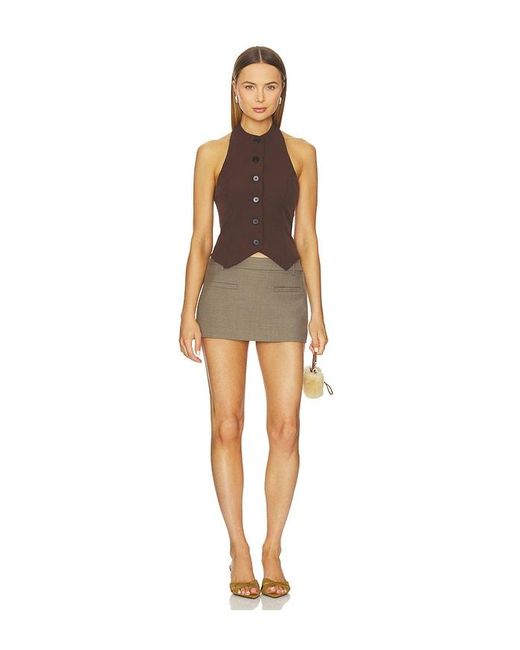 ALL THE WAYS Brown Gia Halter Top