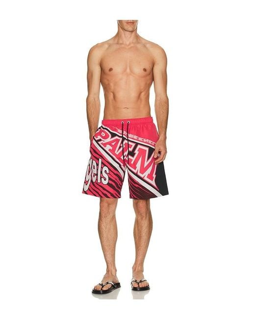 Palm Angels Red Racing Swimshort for men