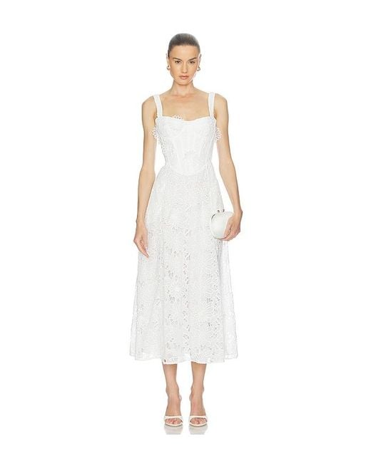 Bardot White Adaline Broderie Midi Dress
