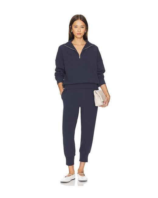 Varley Blue Hawley Half Zip Sweatshirt