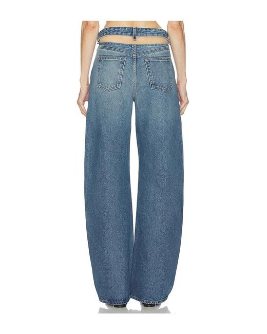 GRLFRND Blue Austen Low Rise Curve Detached Waist