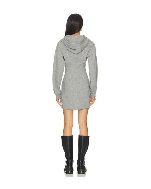 Fleur du Mal Gray Hoodie Corset Dress