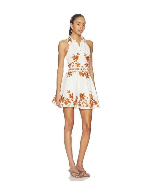 Hemant & Nandita White Short Dress With Buckle Belt