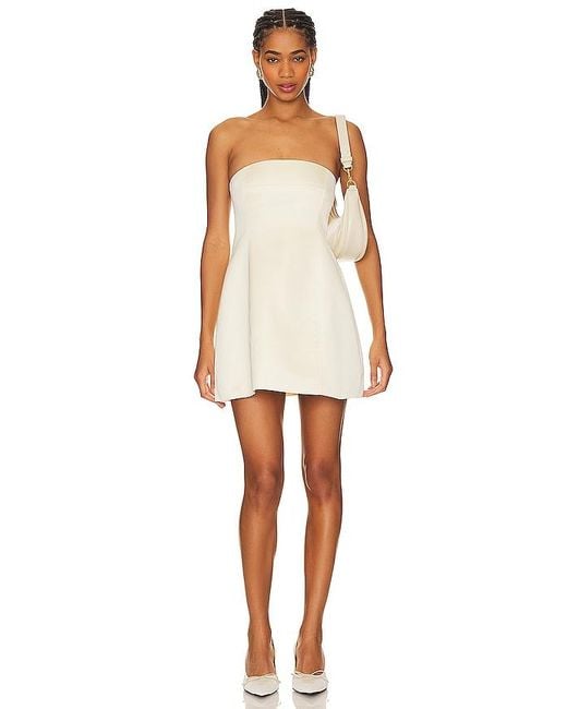 WeWoreWhat White Strapless Peplum Mini Dress