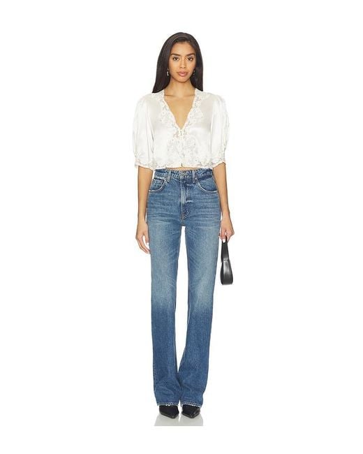 Rixo Blue Yasmin Top