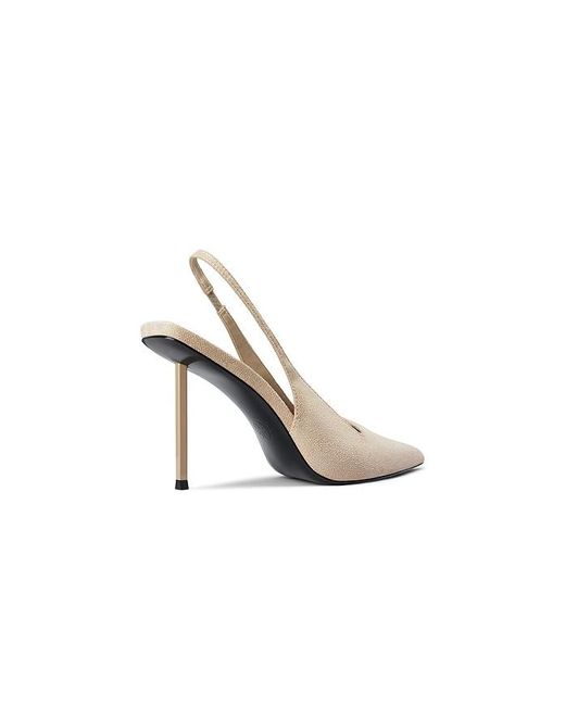 Femme LA White G63 Suede Slingback Pump