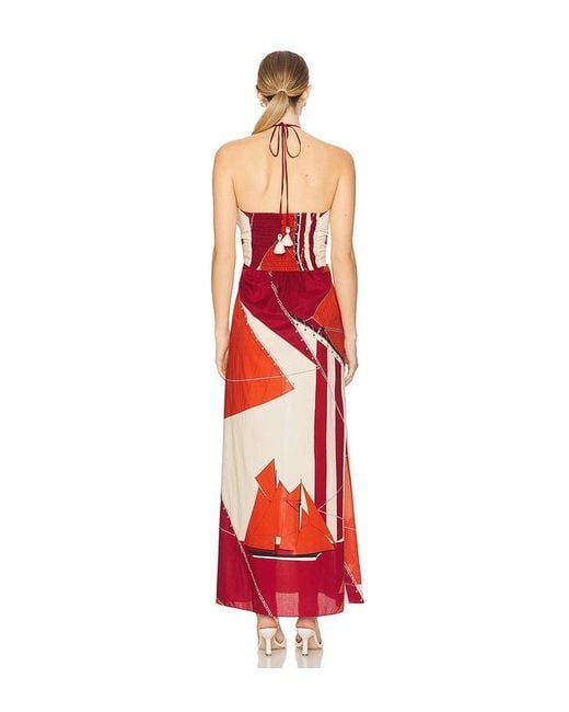 Johanna Ortiz Red Meteorito Del Mar Maxi Dress