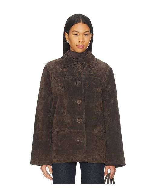 WeWoreWhat Brown X Premium Suede Button Front Jacket