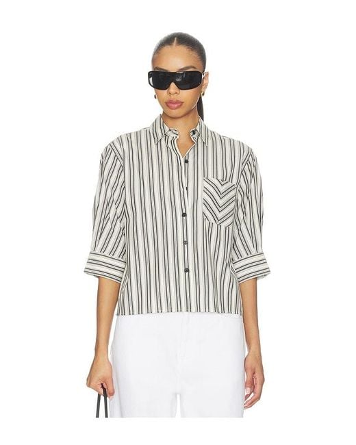 Rag & Bone White Lucia Stripe Poplin Shirt