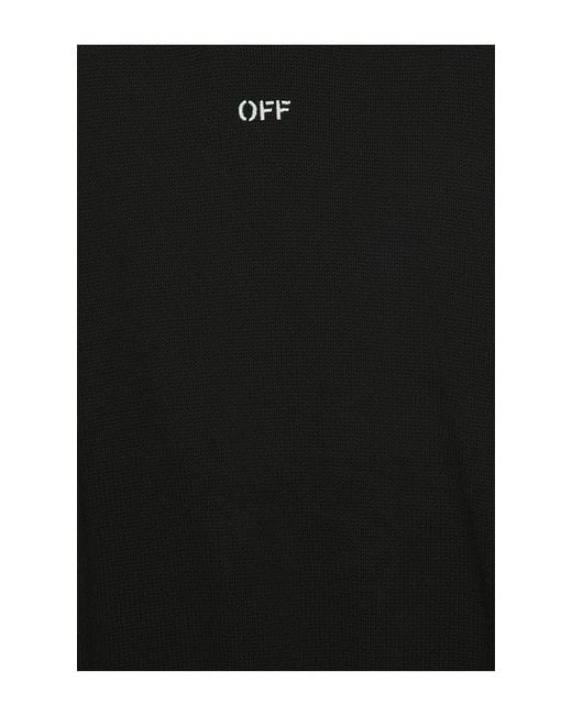 Off-White c/o Virgil Abloh Black Fuzzy Knit Crew Neck Sweater for men