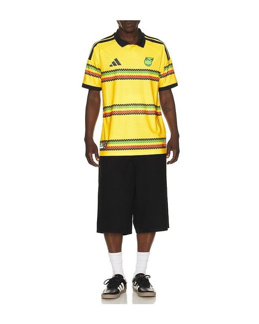 Adidas Originals Yellow Jff Jamaica 26 World Cup Jersey for men