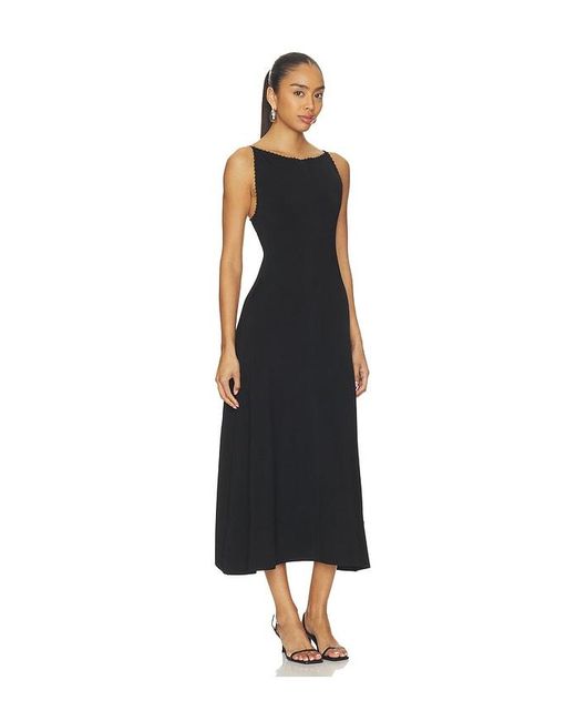 Theory Black Square Neck Maxi Dress