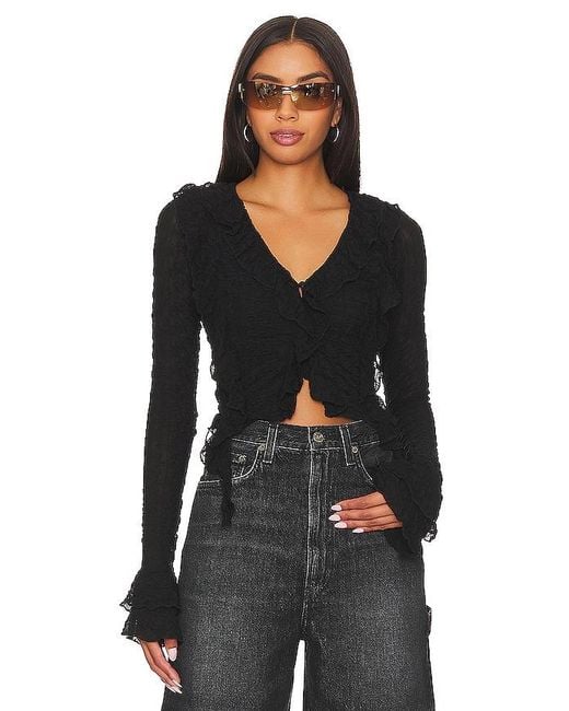 MORE TO COME Black Lennox Top