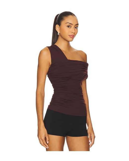 Susana Monaco Blue One Arm Gathered Top