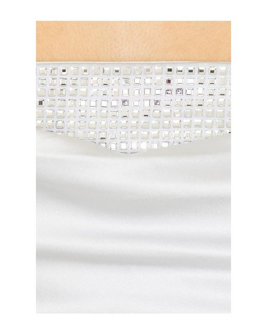 retroféte White Emery Embellished Silk Dress