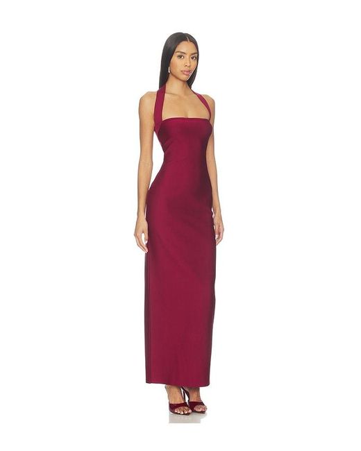 superdown Red Caisyn Halter Maxi Dress