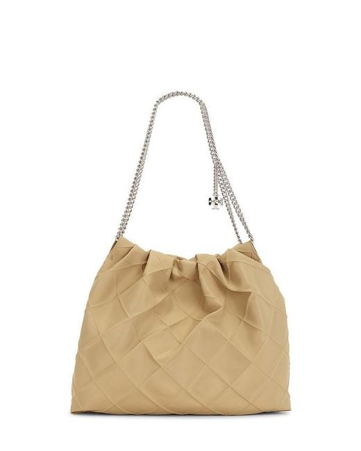 Tory Burch Natural Fleming Nylon Hobo Bag