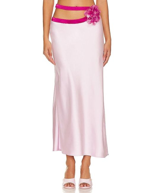 For Love & Lemons Pink Autumn Maxi Skirt