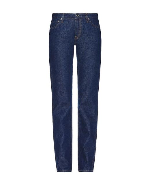 GRLFRND Blue Isabel Low Rise Straight Jeans