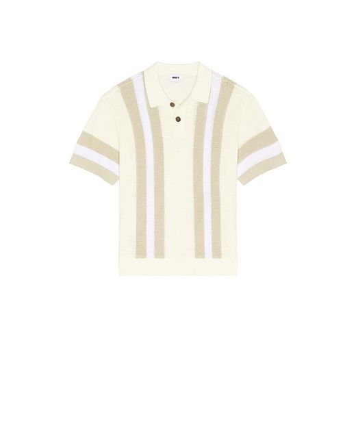Obey White Seth Knitted Polo for men