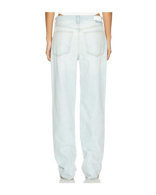 Re/done White Loose Long Wide Leg Leg Jeans