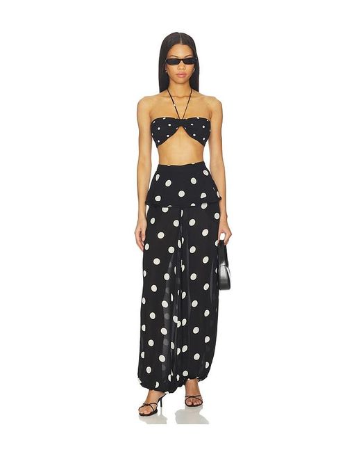 Adriana Degreas Black Polka Dot Bandeau Top