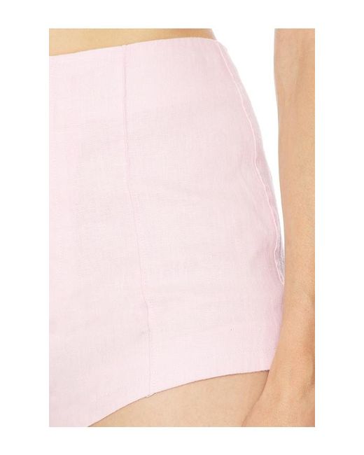 Helsa Pink Washed Linen Micro Short
