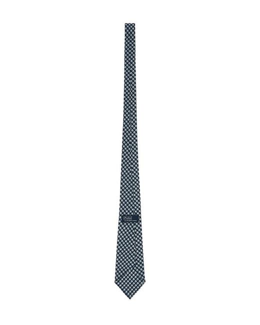 Polo Ralph Lauren Blue Micro Gingham Vintage Neck Tie for men