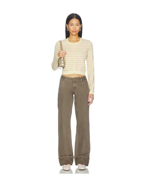 Lovers + Friends Natural Jaylin Stripe Cardigan