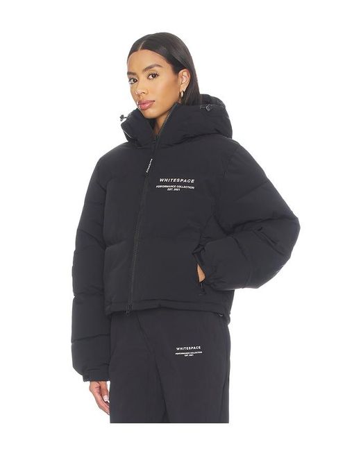 White/space Blue Cropped Puffer Jacket