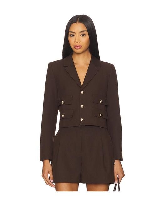 Karina Grimaldi Brown Marie Cropped Blazer