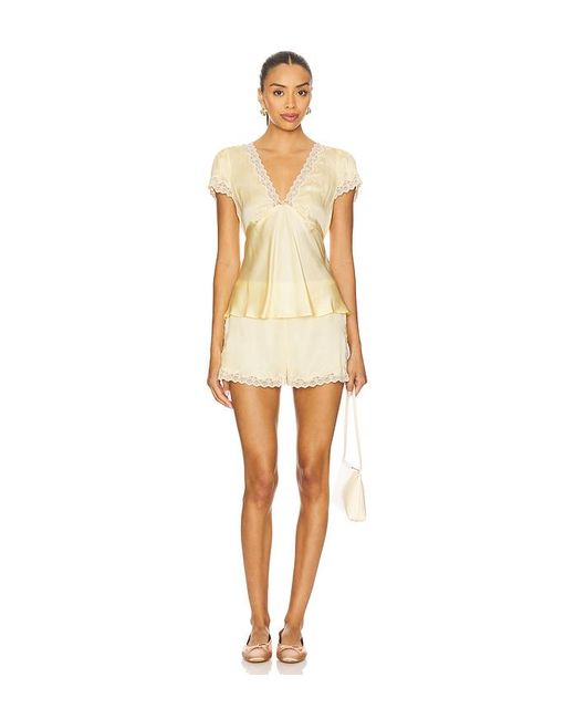 Rixo Natural Set Aus Oberteil Und Shorts Maddy