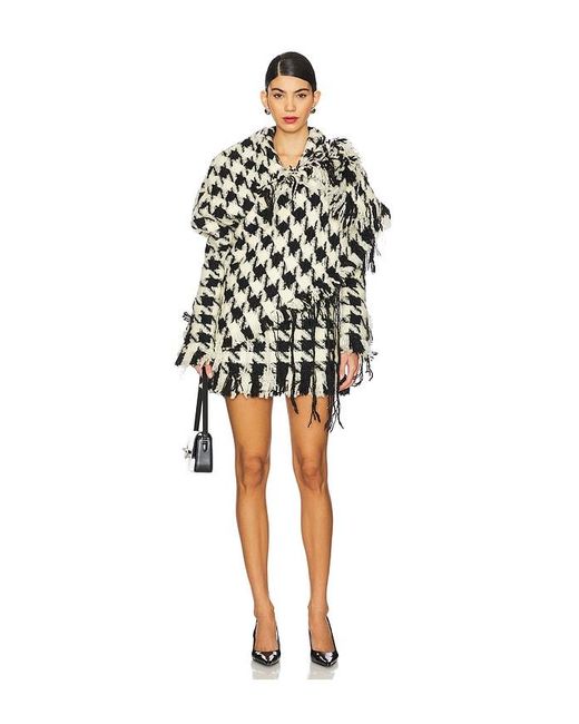 YUHAN WANG Black Houndstooth Mini Skirt