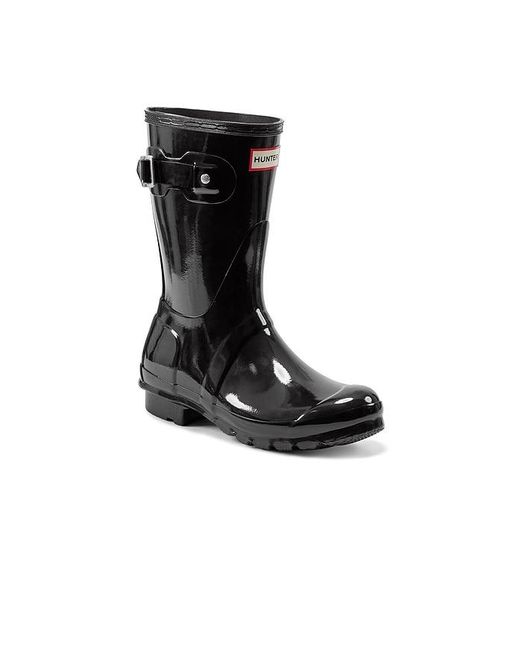 Hunter Black Original Short Gloss Boot