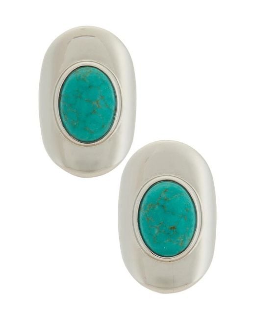 Lovers + Friends Green Gemma Stud Earrings