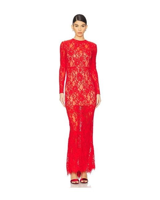 Bronx and Banco Red Electra Lace Gown