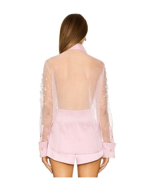 retroféte Pink Aubriella Embellished Shirt